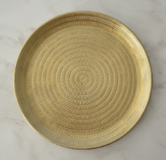 Bandeja o plato de metal dorado (26cm)