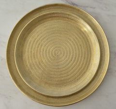 Bandeja o plato de metal dorado (30cm) - comprar online