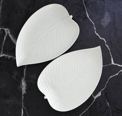 Bandeja de porcelana - Diseño Hoja 33x23cm