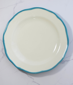 Set de 2 platos vintage - Beige y Turquesa - comprar online