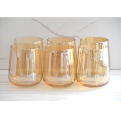 Set de 6 vasos de vidrio dorados - comprar online