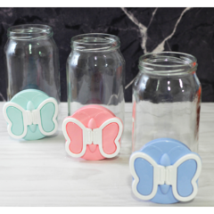 SET DE 3 FRASCOS DE VIDRIO CON TAPA MARIPOSA - comprar online
