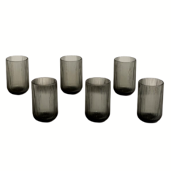 Set de 6 vasos de vidrio Kingdom - 400 ml - Negro