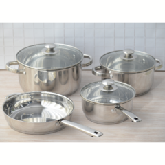 Bateria de cocina - 4 piezas de acero inoxidable