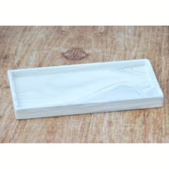 Bandeja Rectangular De Cerámica Símil Mármol (28x16x2,5cm)