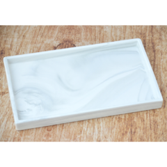 Bandeja Rectangular De Cerámica Símil Mármol (30x20x3 Cm) - comprar online