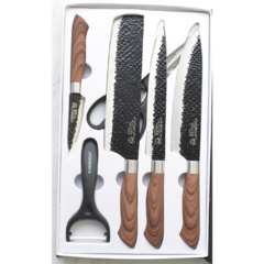 Juego De 4 Cuchillos + Tijera + Pelador - Marca Everrich - MAGI Home & Deco