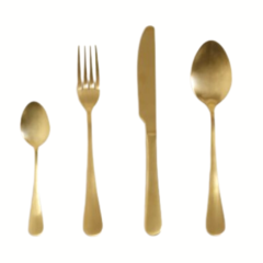 Set de 16 cubiertos de acero dorados - comprar online
