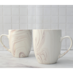 Taza simil mármol beige