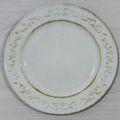 Plato de sitio blanco vintage