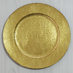 Plato de sitio dorado tramado - ÚLTIMA UNIDAD