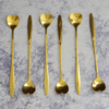 Set de 6 cucharas de acero dorado Heart