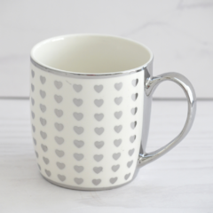Mug de cerámica plateada (diseños varios)