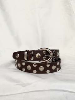 Cinto con Hebilla , tachas full ,CHOCOLATE (talle 3) - comprar online