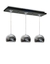 Colgante 3 Luces E27 LED base madera wengue 60x15cm