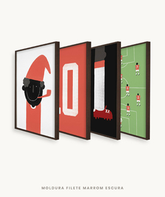 Conjunto com 4 Quadros Decorativos - Colorado - Futebol - comprar online