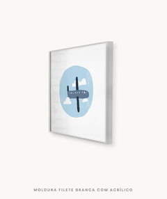 Quadro Decorativo Infantil Avião Nuvem - Quadrado - loja online