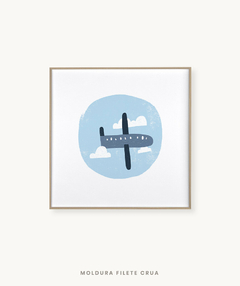 Quadro Decorativo Infantil Avião Nuvem - Quadrado na internet