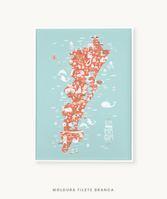 Quadro Decorativo Infantil Mapa Floripa Color