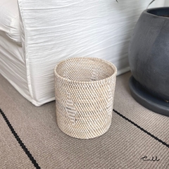 Cesto Rattan Blanco 23cm - comprar online