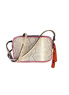 Morral "Ato" cuero grabado en anaconda plata en internet
