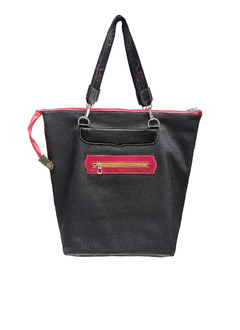 Cartera Kozuko cuero genuino charolado rojo y negro grabado. - comprar online