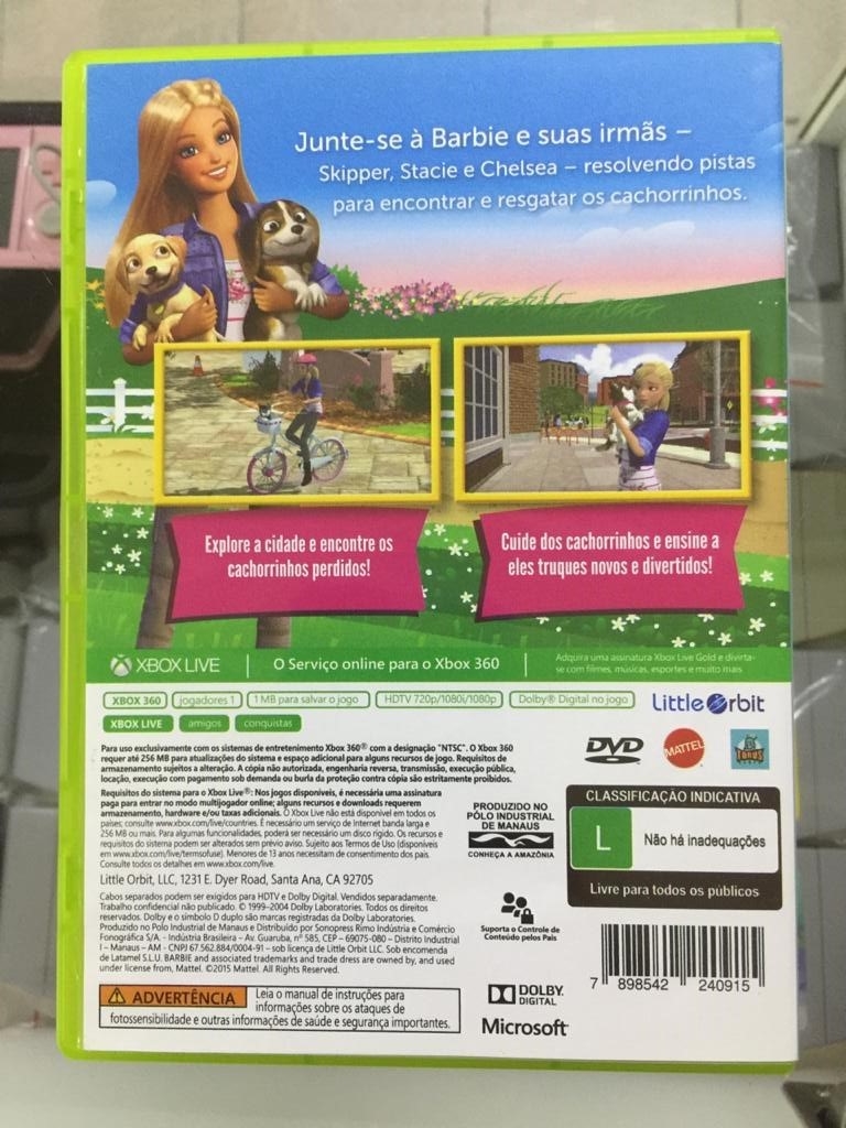 Barbie e Suas Irmãs Resgate de Cachorrinhos XBOX 360 CONFERINDO O