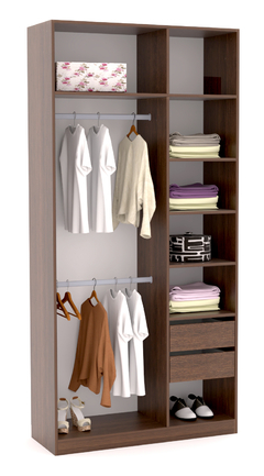 VESTIDOR 1.20 ANCHO X 2.21 ALTO X 0.45 PROF. SIN PUERTAS WENGUE