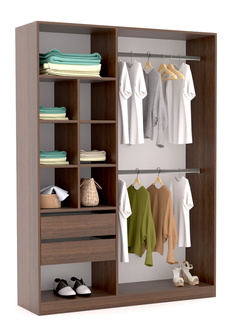 VESTIDOR 1.50 ANCHO X 1.81 ALTO X 0.45 PROF. SIN PUERTAS WENGUE - comprar online