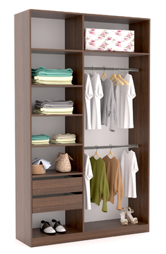 VESTIDOR 1.50 ANCHO X 2.21 ALTO X 0.45 PROF. SIN PUERTAS WENGUE
