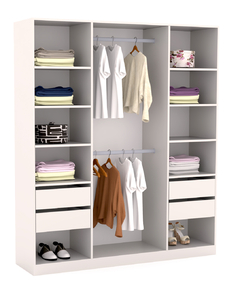 VESTIDOR 1.80 ANCHO X 1.81 ALTO X 0.45 PROF. SIN PUERTAS BLANCO