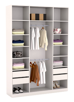 VESTIDOR 1.80 ANCHO X 2.21 ALTO X 0.45 PROF. SIN PUERTAS BLANCO