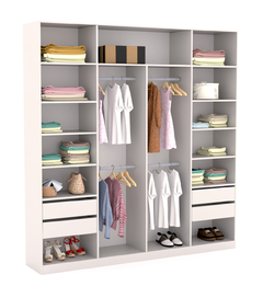 VESTIDOR 2.40 ANCHO X 2.21 ALTO X 0.45 PROF. SIN PUERTAS BLANCO - comprar online