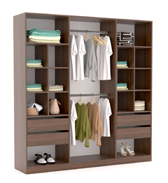 VESTIDOR 2.00 ANCHO X 1.81 ALTO X 0.45 PROF. SIN PUERTAS WENGUE