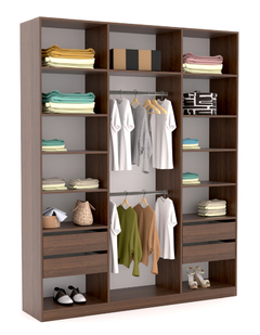VESTIDOR 2.00 ANCHO X 2.21 ALTO X 0.45 PROF. SIN PUERTAS WENGUE