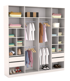 VESTIDOR 2.40 ANCHO X 2.50 ALTO X 0.45 PROF. SIN PUERTAS BLANCO - comprar online