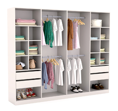 VESTIDOR 2.60 ANCHO X 1.81 ALTO X 0.45 PROF. SIN PUERTAS BLANCO