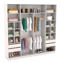 VESTIDOR 2.60 ANCHO X 2.21 ALTO X 0.45 PROF. SIN PUERTAS BLANCO - comprar online