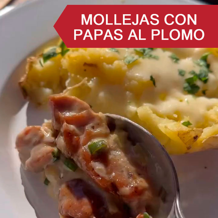 Mollejas con papas al plomo