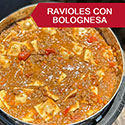 Ravioles con Bolognesa