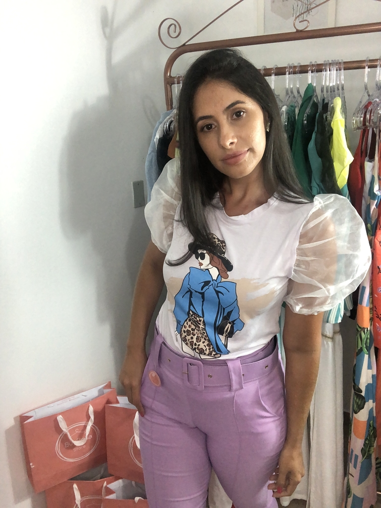 blusa manga princesa