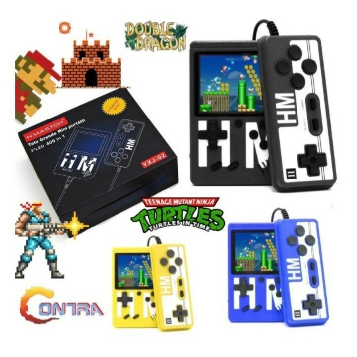 Mini Vídeo Game Portátil Retrô Sup C/ 400 jogos + 1 Controle para