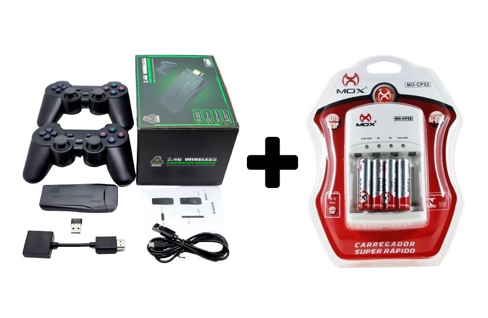 Game Stick Video Game com 20 Mil Jogos Retro 4k 2 Controles Sem