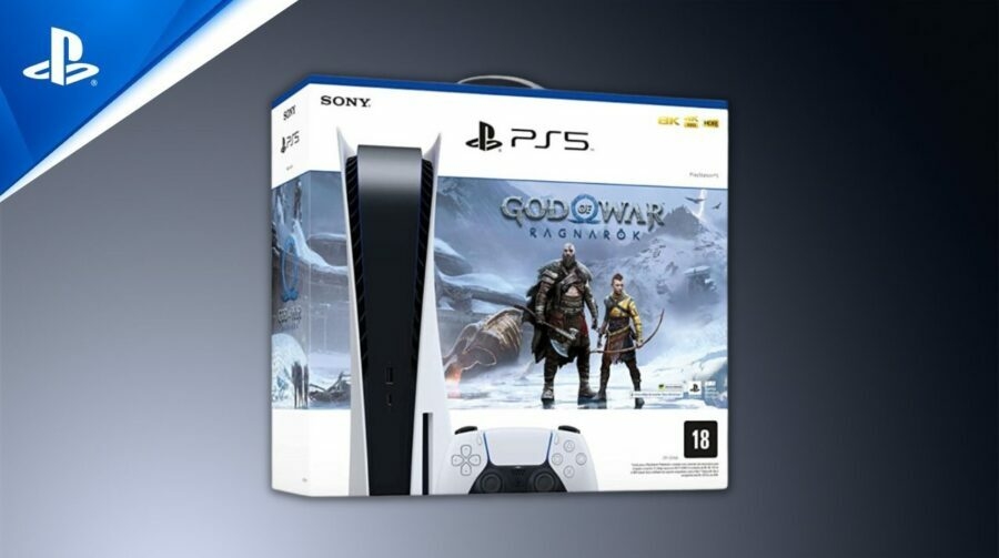 Console Playstation 5 + God of War Ragnarök, 825GB, White, Com 1