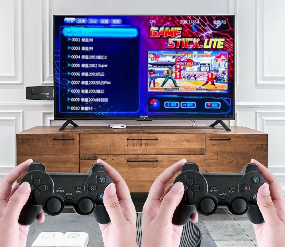 Video Game Stick Retrô HDMI 4K com 2 Controles sem Fio 10.000 Jogos  Integrados + Carregador