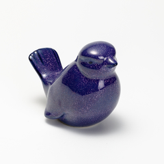 Pássaro G em cerâmica de alta temperatura, cor Azul Royal com toque liso e levemente rústico - Paula Unger. - comprar online