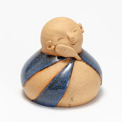 Budha azulão em cerâmica de alta temperatura com toque liso e levemente rústico - Eliana Kanki. - loja online