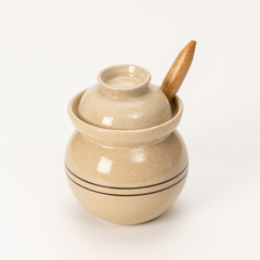 Meleira e ou açucareiro com friso em cerâmica (não acompanha colher) na internet