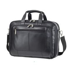 SAMSONITE SCS LEATHER BUSINESS LEATHER S LIM BRIEFCASE BLACK