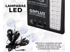 KIT DE LUCES LED CON PANEL RECARGABLE GDPLUS 18031 - tienda online